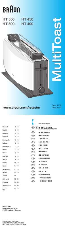 Guide utilisation BRAUN HT 550-500-450-400  de la marque BRAUN