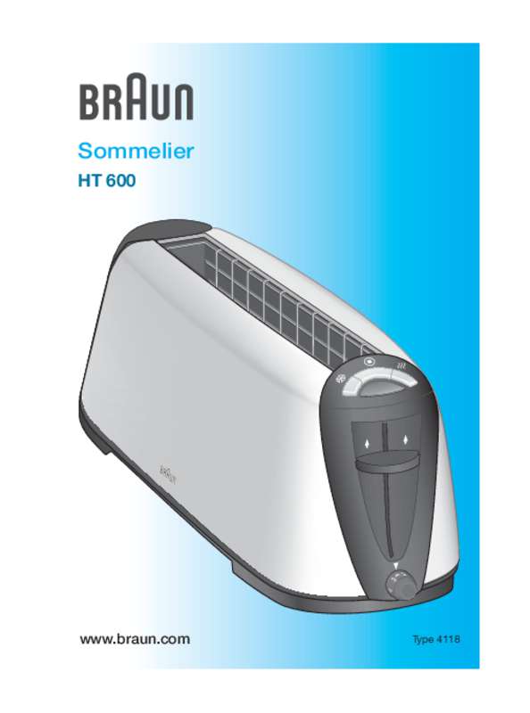 Guide utilisation BRAUN HT600  de la marque BRAUN