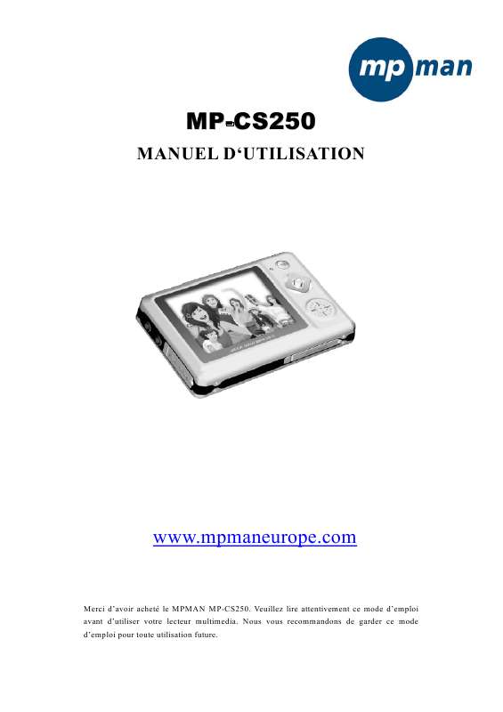 Guide utilisation MPMAN MP-CS255  de la marque MPMAN
