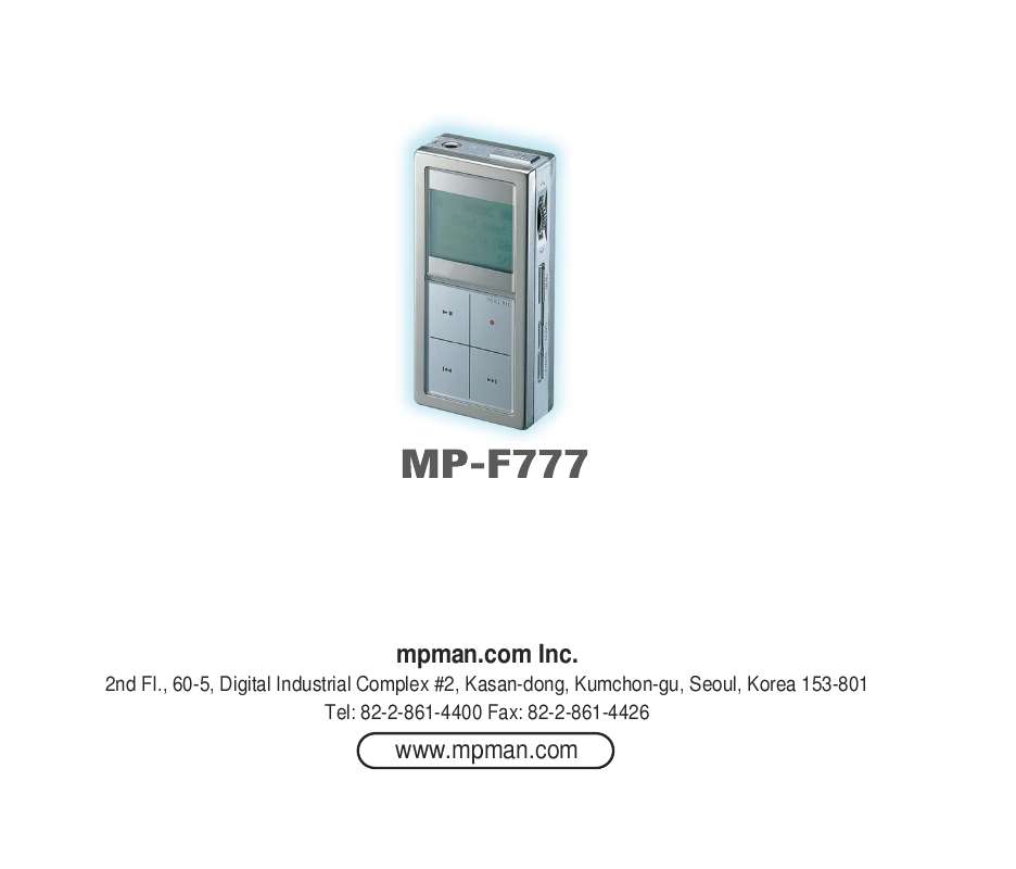 Guide utilisation MPMAN MP-F777  de la marque MPMAN