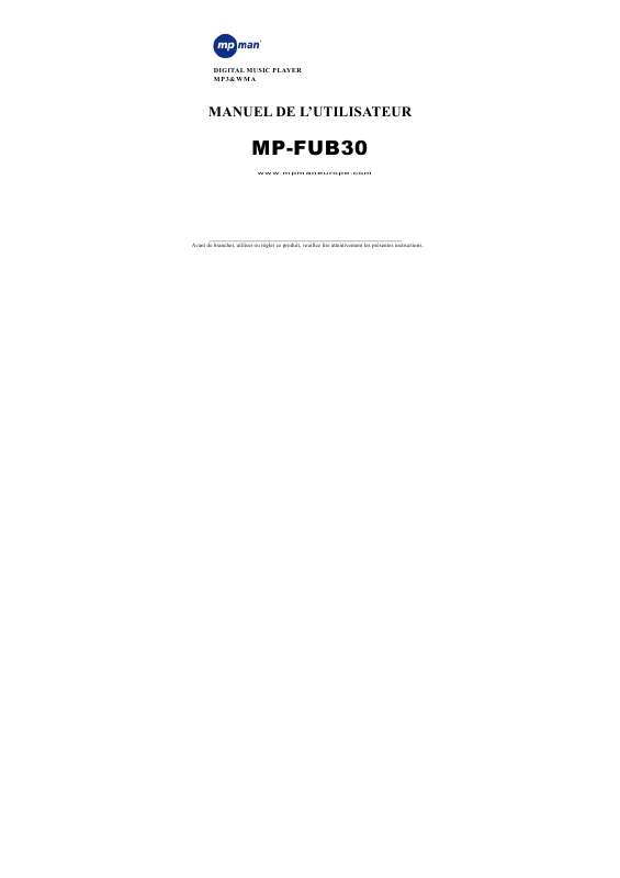 Guide utilisation MPMAN MP-FUB30  de la marque MPMAN