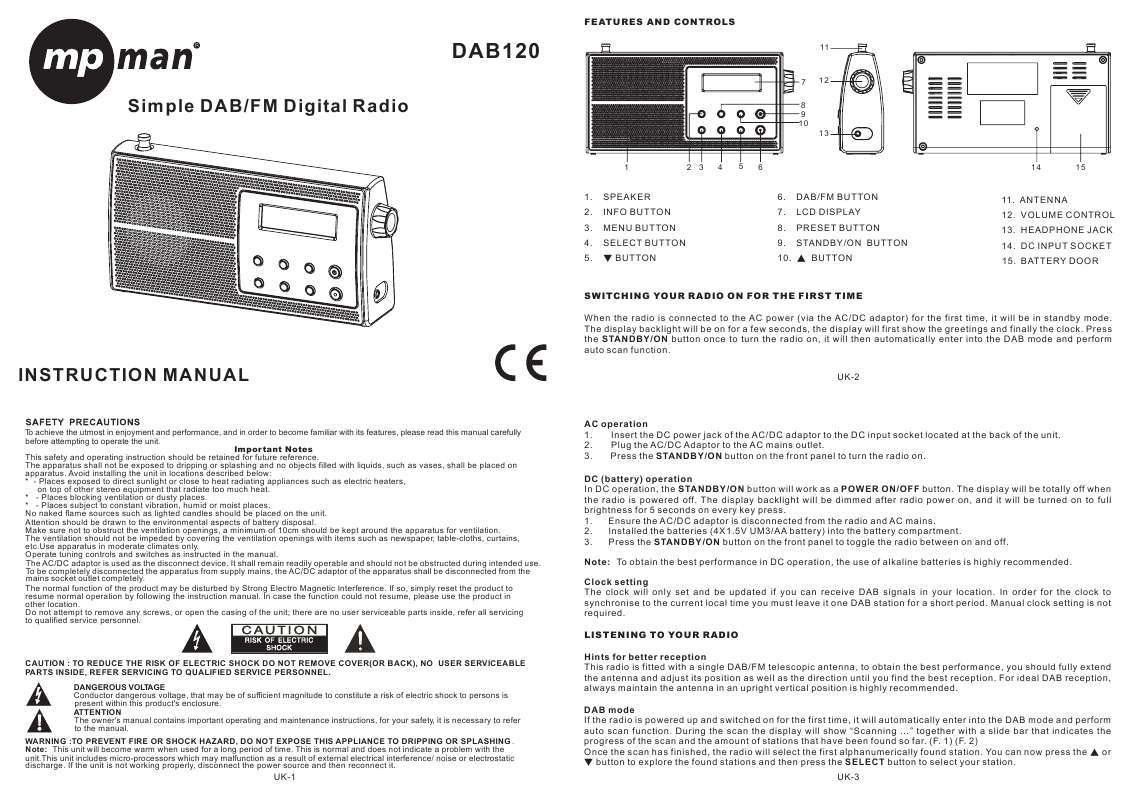 Guide utilisation MPMAN DAB120  de la marque MPMAN