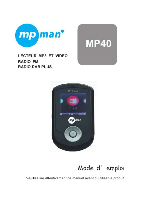 Guide utilisation MPMAN MP40  de la marque MPMAN