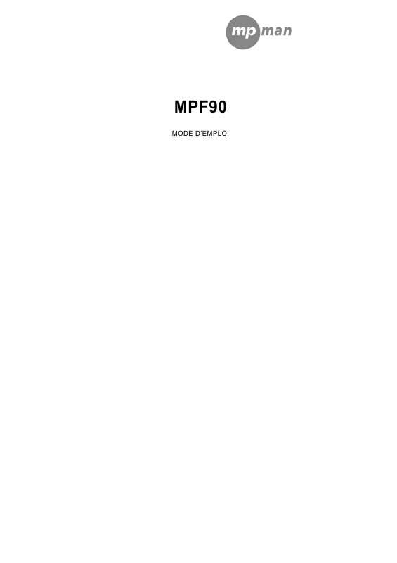 Guide utilisation MPMAN MPF90  de la marque MPMAN