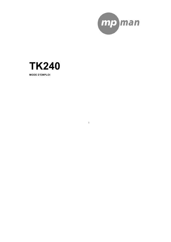 Guide utilisation MPMAN TK 240  de la marque MPMAN