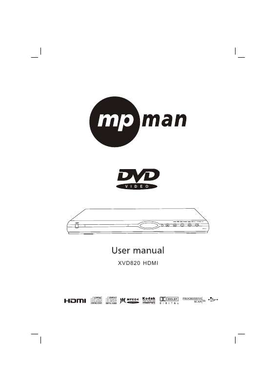 Guide utilisation MPMAN XVD820 HDMI  de la marque MPMAN
