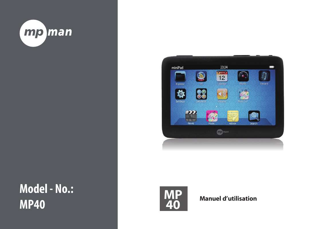 Guide utilisation MPMAN MP40HD  de la marque MPMAN