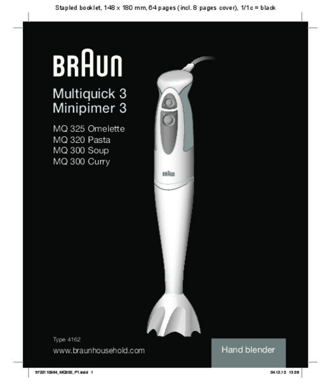 Guide utilisation BRAUN MQ325  de la marque BRAUN