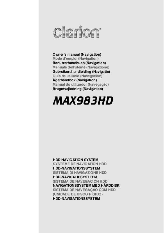 Guide utilisation CLARION MAX983HD  de la marque CLARION