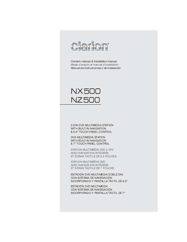 Guide utilisation CLARION NX500  de la marque CLARION