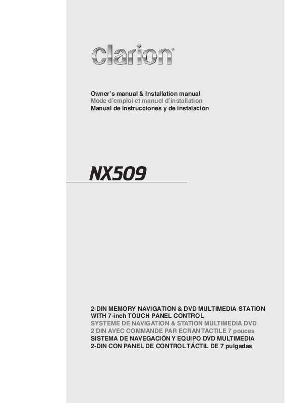 Guide utilisation CLARION NX509  de la marque CLARION