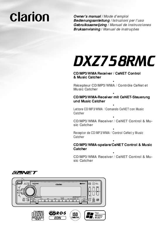Guide utilisation CLARION DXZ758RMC  de la marque CLARION