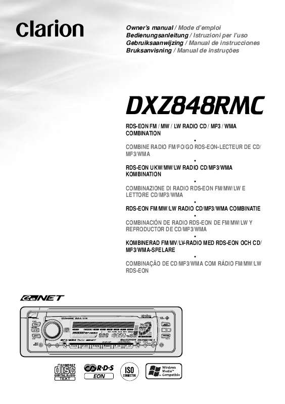 Guide utilisation CLARION DXZ848RMC  de la marque CLARION
