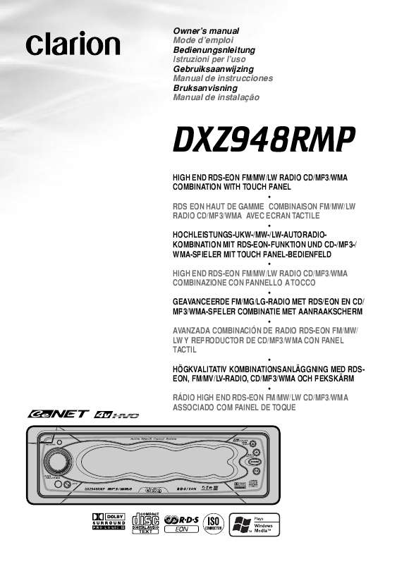 Guide utilisation CLARION DXZ948RMP  de la marque CLARION