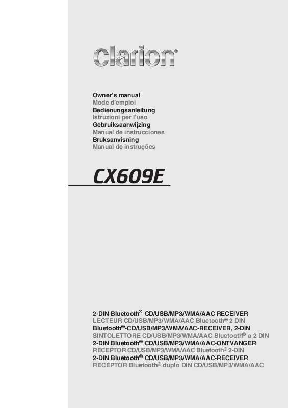 Guide utilisation CLARION CX609E  de la marque CLARION