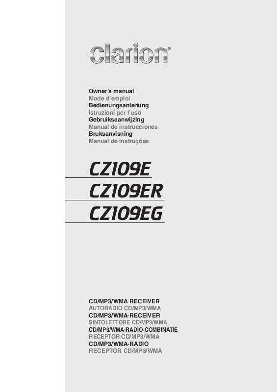 Guide utilisation CLARION CZ109E  de la marque CLARION