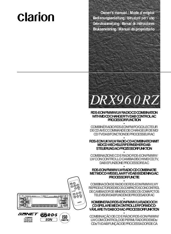 Guide utilisation CLARION DRX960RZ  de la marque CLARION