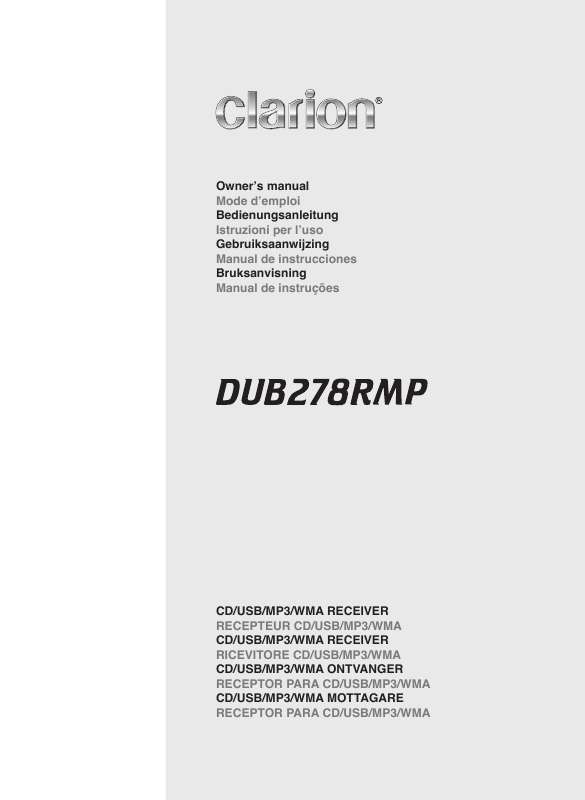Guide utilisation CLARION DUB278RMP  de la marque CLARION