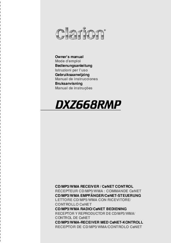 Guide utilisation CLARION DXZ668RMP  de la marque CLARION