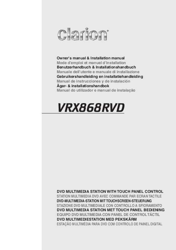 Guide utilisation CLARION VRX868RVD  de la marque CLARION