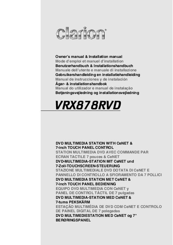 Guide utilisation CLARION VRX878RVD  de la marque CLARION