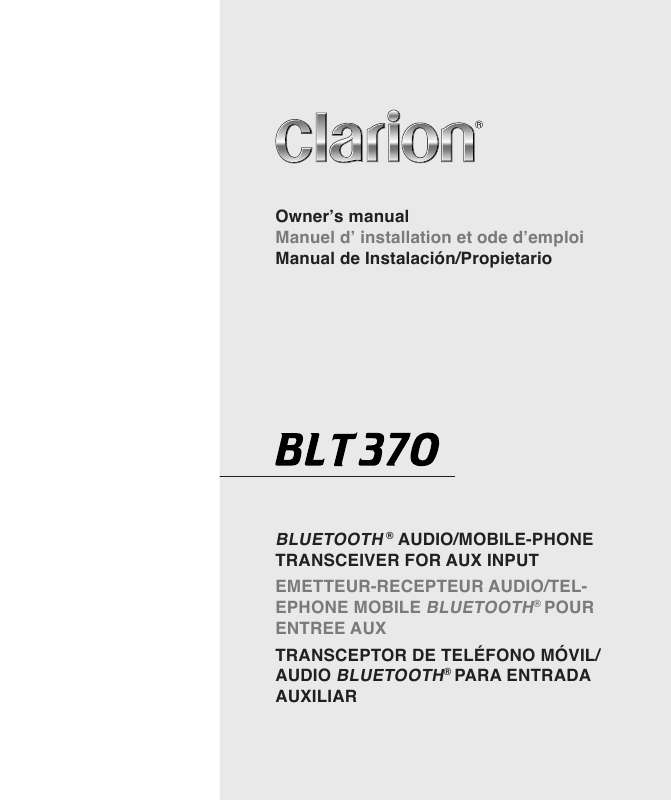 Guide utilisation CLARION BLT370  de la marque CLARION