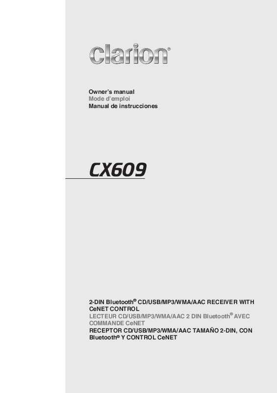 Guide utilisation CLARION CX609  de la marque CLARION