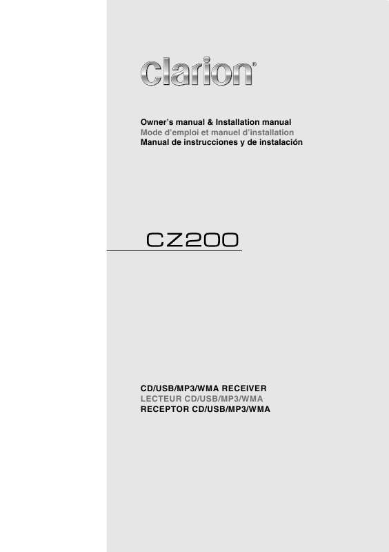 Guide utilisation CLARION CZ200  de la marque CLARION