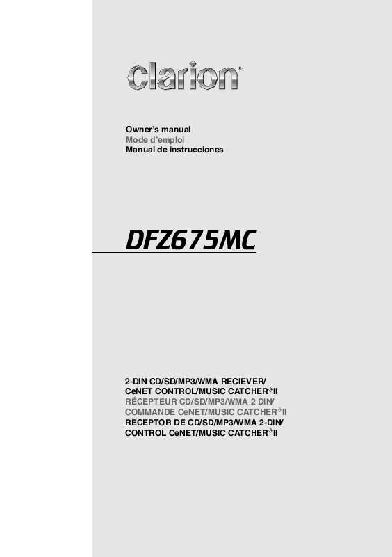 Guide utilisation CLARION DFZ675MC  de la marque CLARION