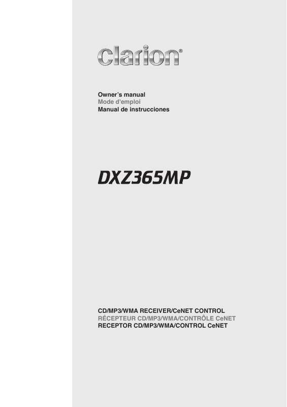 Guide utilisation CLARION DXZ365MP  de la marque CLARION