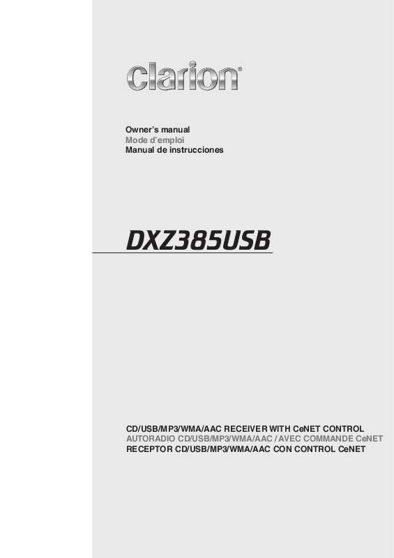 Guide utilisation CLARION DXZ385USB  de la marque CLARION