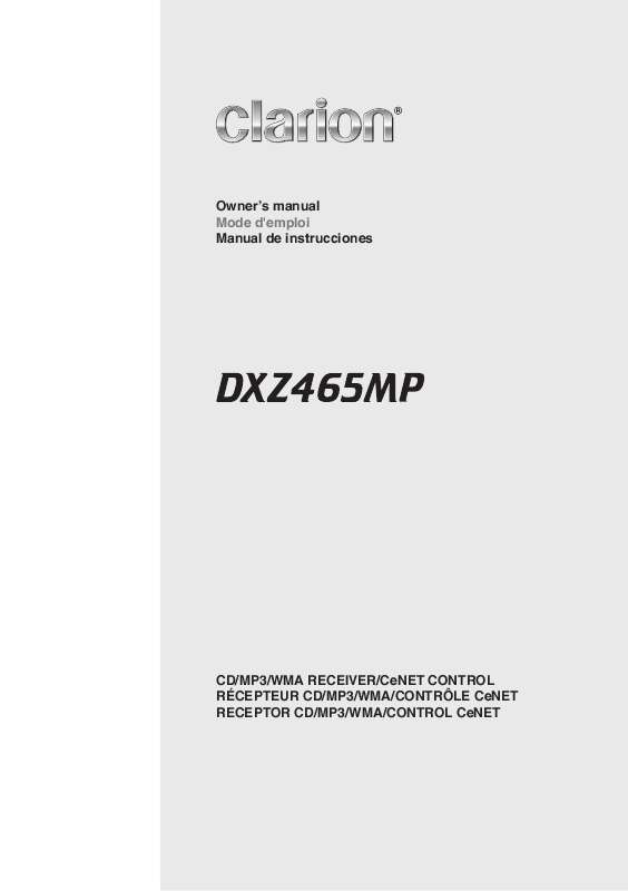 Guide utilisation CLARION DXZ465MP  de la marque CLARION