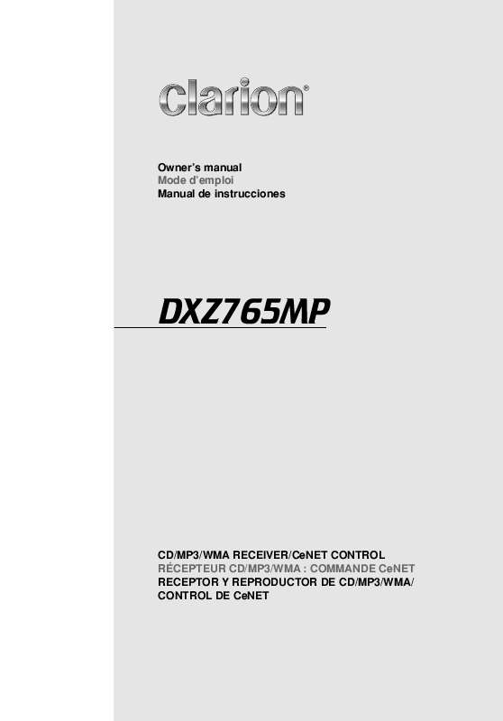 Guide utilisation CLARION DXZ765MP  de la marque CLARION