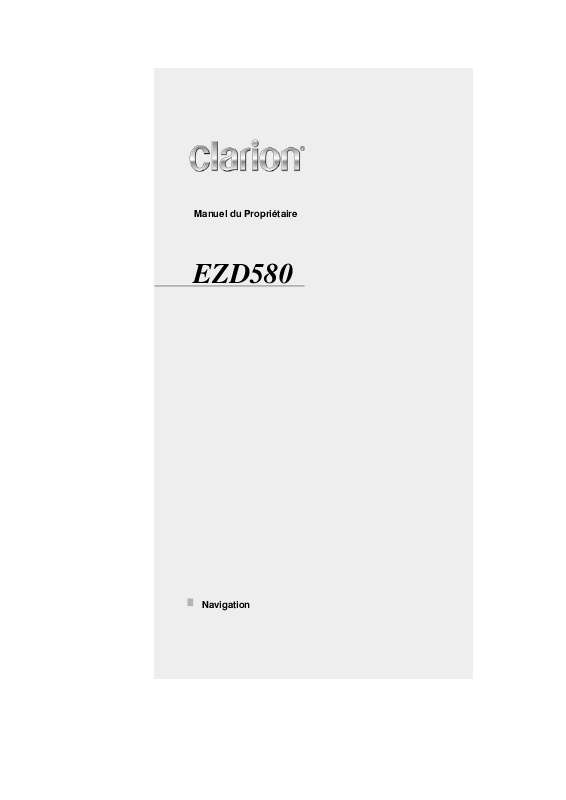 Guide utilisation CLARION EZD580  de la marque CLARION