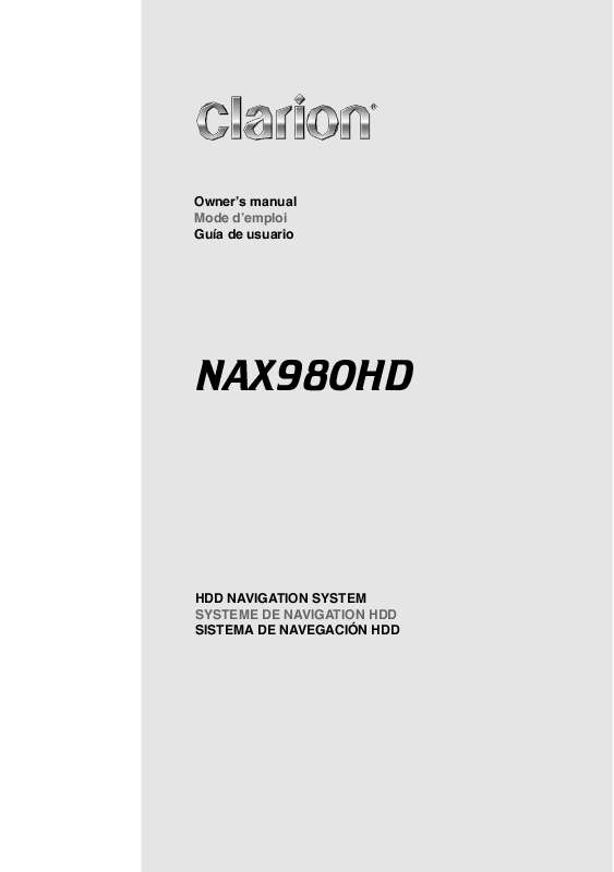 Guide utilisation CLARION NAX980HD  de la marque CLARION