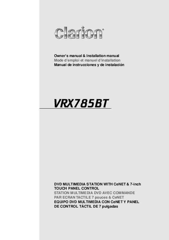 Guide utilisation CLARION VRX785BT  de la marque CLARION