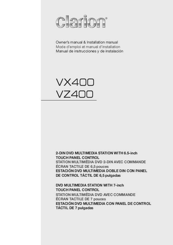 Guide utilisation CLARION VX400  de la marque CLARION
