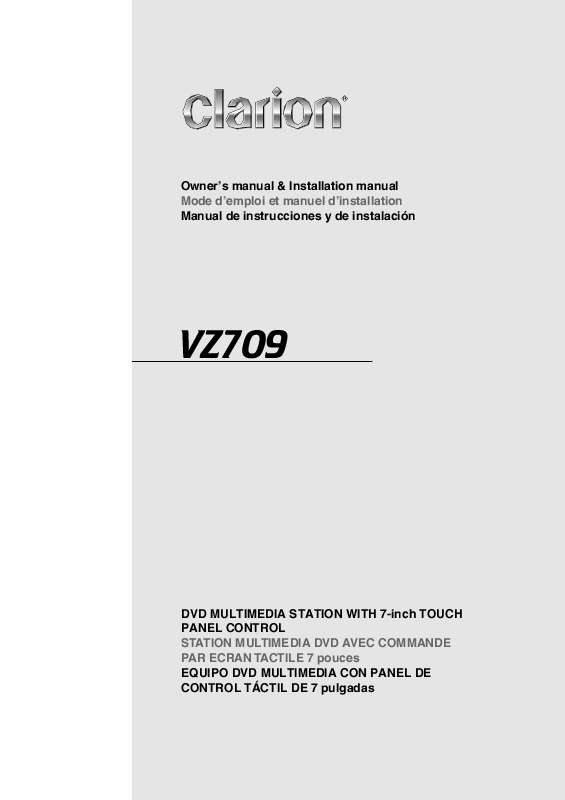 Guide utilisation CLARION VZ709  de la marque CLARION