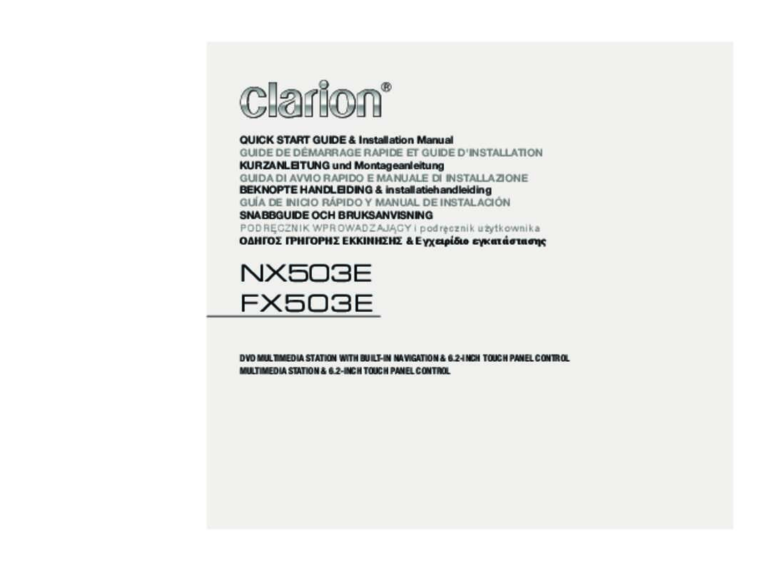 Guide utilisation CLARION FX503E  de la marque CLARION