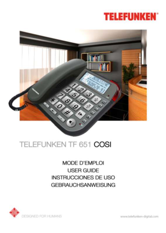 Guide utilisation TELEFUNKEN COSI TF651 & TF 651 COSI  de la marque TELEFUNKEN