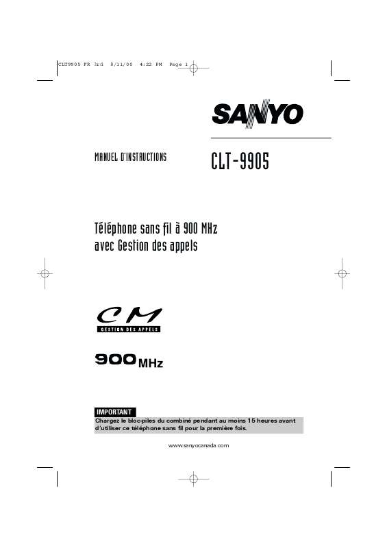 Guide utilisation SANYO CLT-9905  de la marque SANYO
