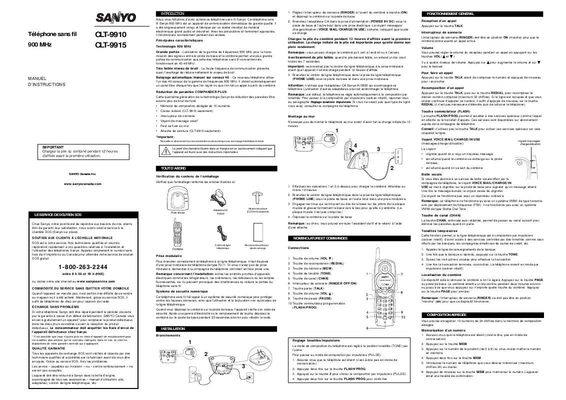 Guide utilisation SANYO CLT-9910  de la marque SANYO