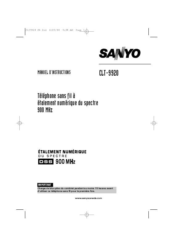 Guide utilisation SANYO CLT-9920  de la marque SANYO