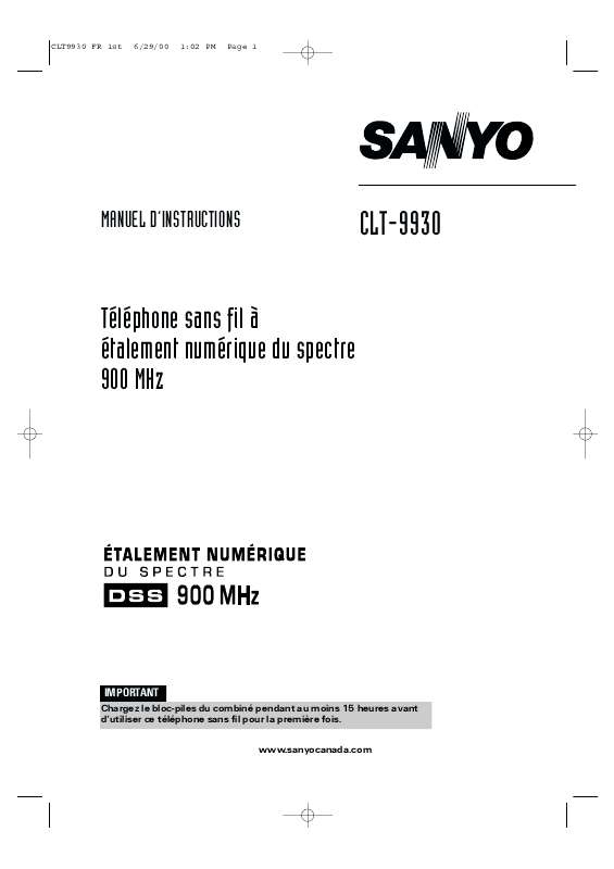 Guide utilisation SANYO CLT-9930  de la marque SANYO