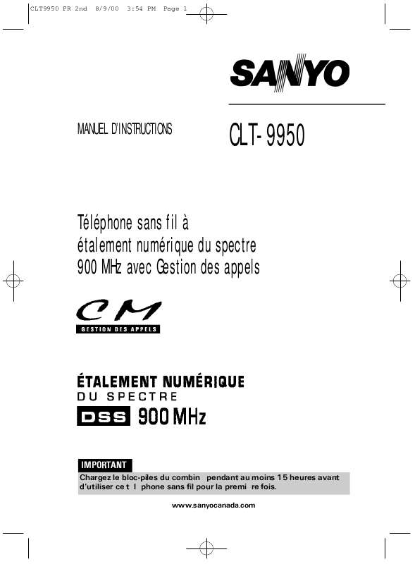 Guide utilisation SANYO CLT-9950  de la marque SANYO