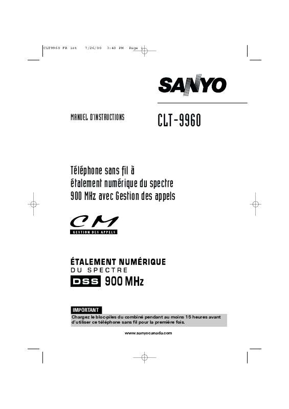 Guide utilisation SANYO CLT-9960  de la marque SANYO