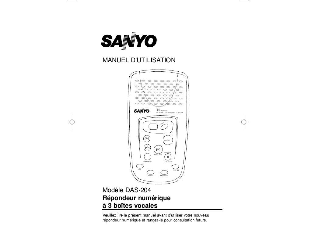 Guide utilisation SANYO DAS-204  de la marque SANYO