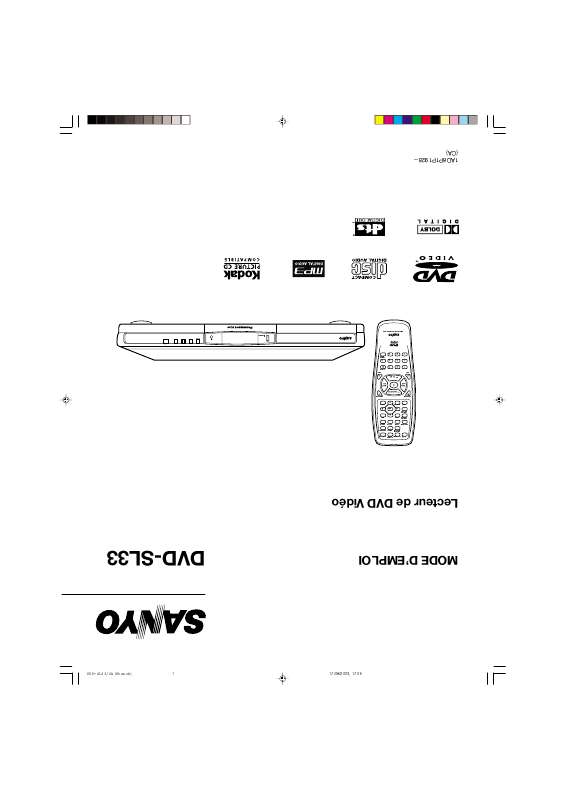 Guide utilisation SANYO DVDSL33  de la marque SANYO
