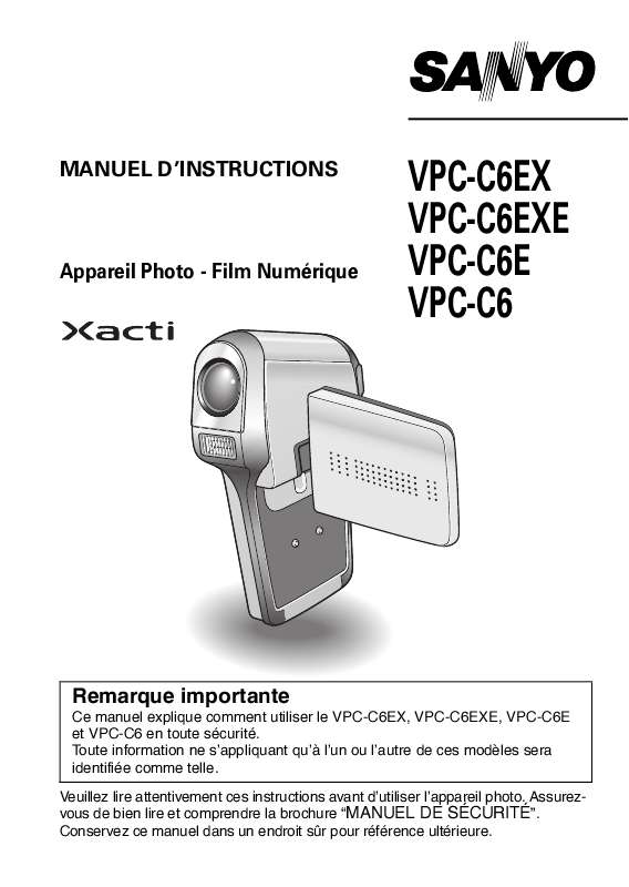 Guide utilisation SANYO VPC-C6  de la marque SANYO