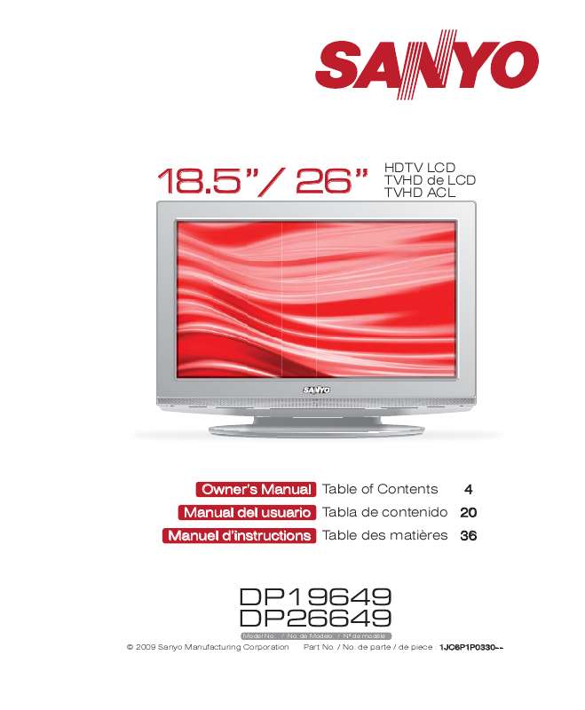 Guide utilisation SANYO DP19649  de la marque SANYO
